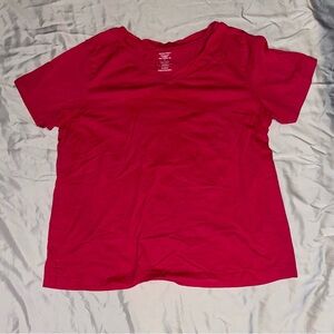 Casual V-Neck Pink Tee